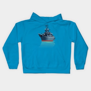 Cartoon battleship. Kids Hoodie